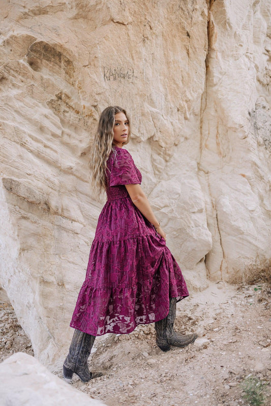 Tayla Dress in Maroon