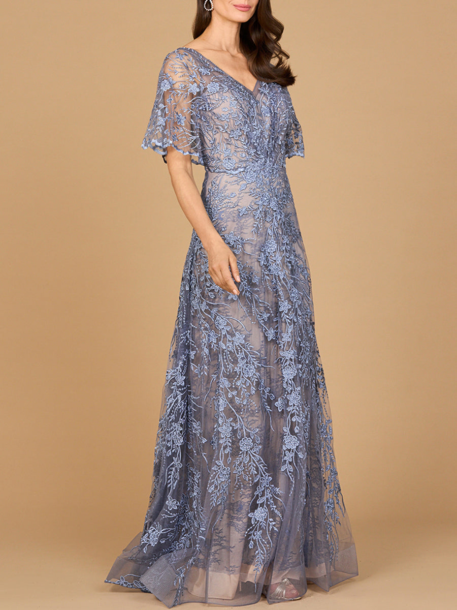 Elegant Cape Sleeve A-line Gown Petals And Promises Prom Elegant Cape Sleeve A-line Gown Petals And Promises Prom