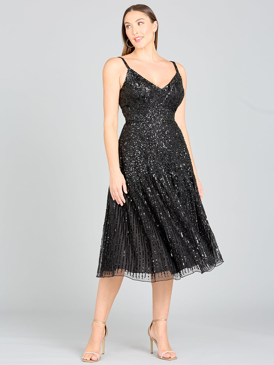 knee length dresses for ladies Flowing, Sequin Midi Dress – Petals And Promises Prom