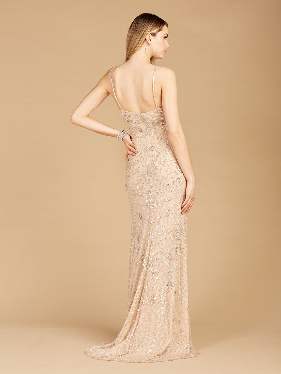 Beaded Tank Dress with Slit - OUTLET