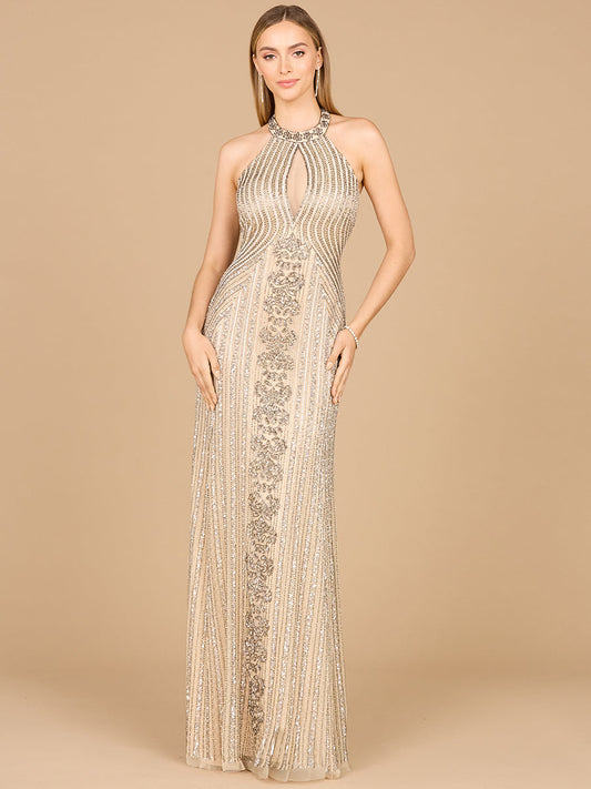 Halter Neck Dress with Keyhole