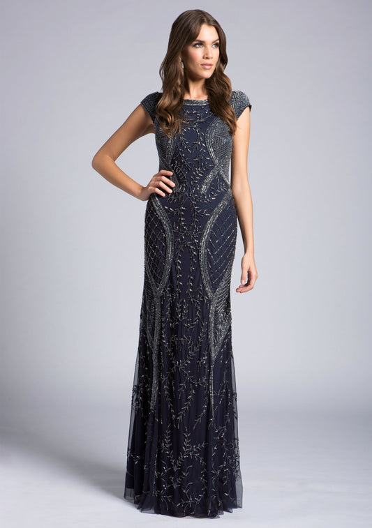 Lara 33609 - Cap Sleeve Modestly Covered Dress