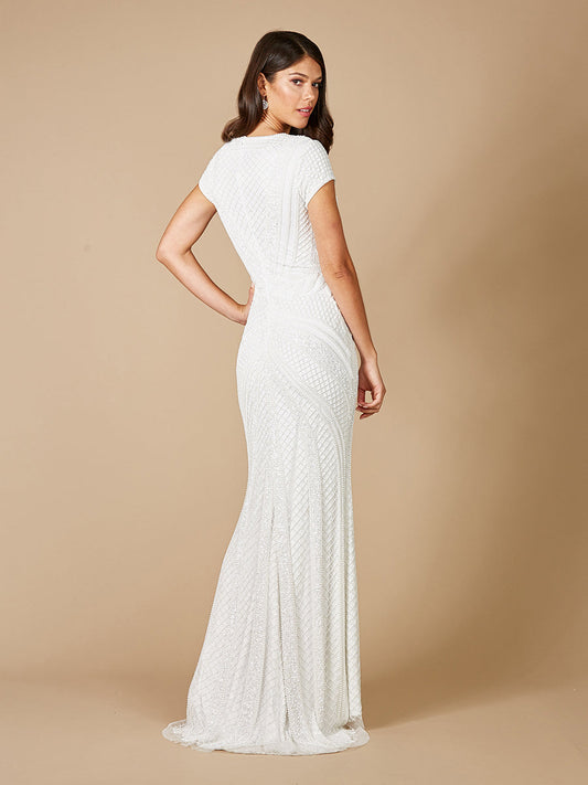 Flavia Fitted Beaded Gown