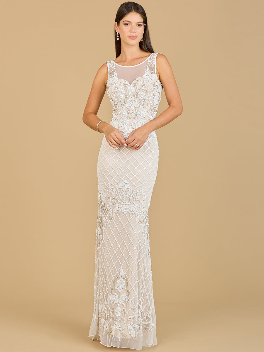 High-Neck Sleeveless Wedding Gown – Petals And Promises Prom