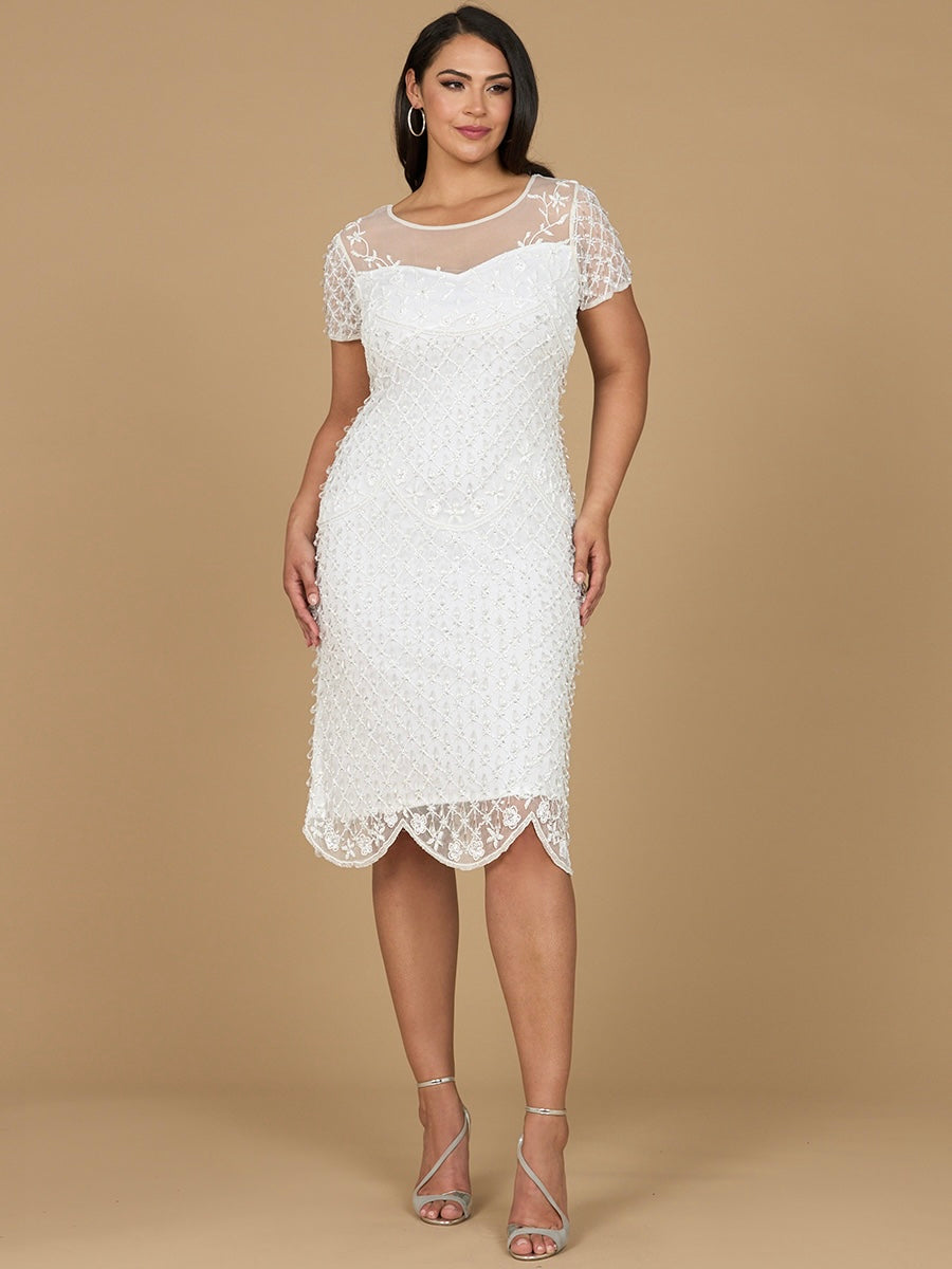 Beaded Midi Dress with Cap Sleeves Petals And Promises Prom Beaded Midi Dress with Cap Sleeves Petals And Promises Prom