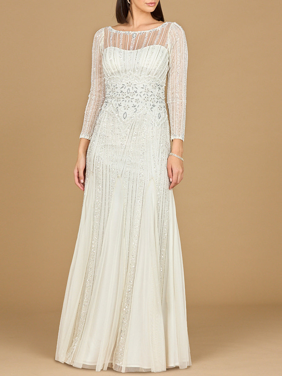 Lara Beaded High Neck Wedding Gown – Petals And Promises Prom