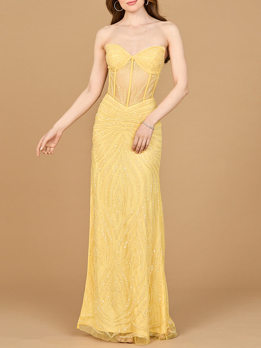 Beaded Corset Prom Dress with Slit – Petals And Promises Prom