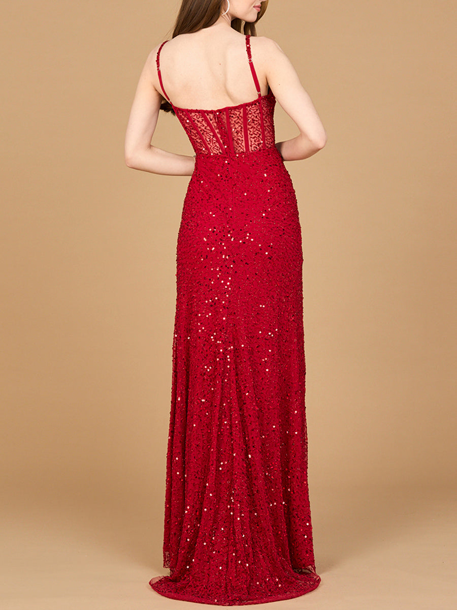 Elegant Corset Gown with Slit