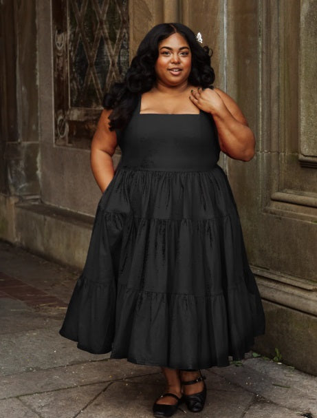 Madonna Midi Dress in Odile Black