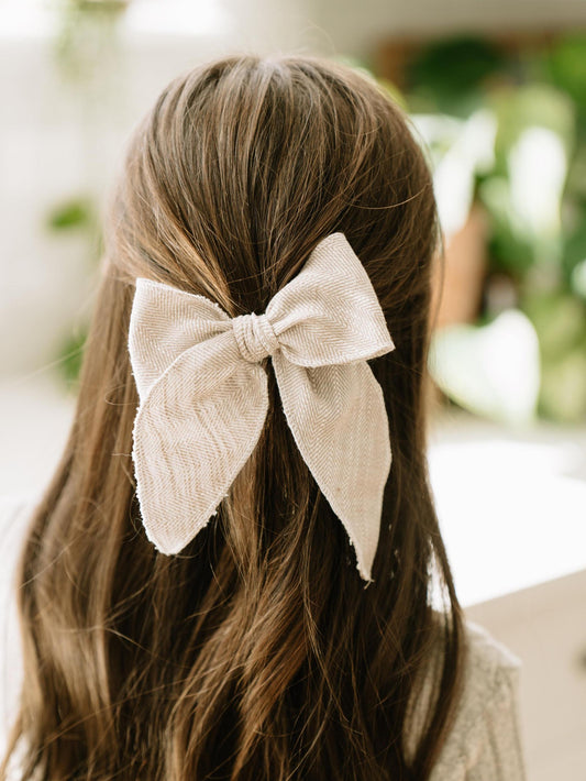 Parchment Tweed - Darling Hair Bow