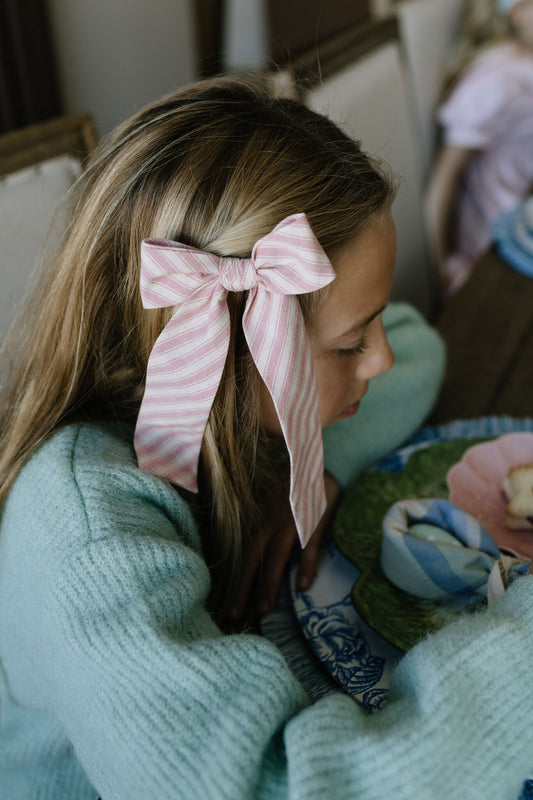 Peony Stripe - Lady Hair Bow