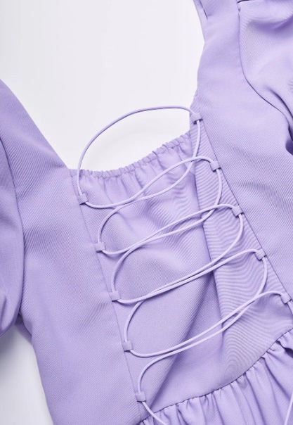 Princess Puff Dress in purple