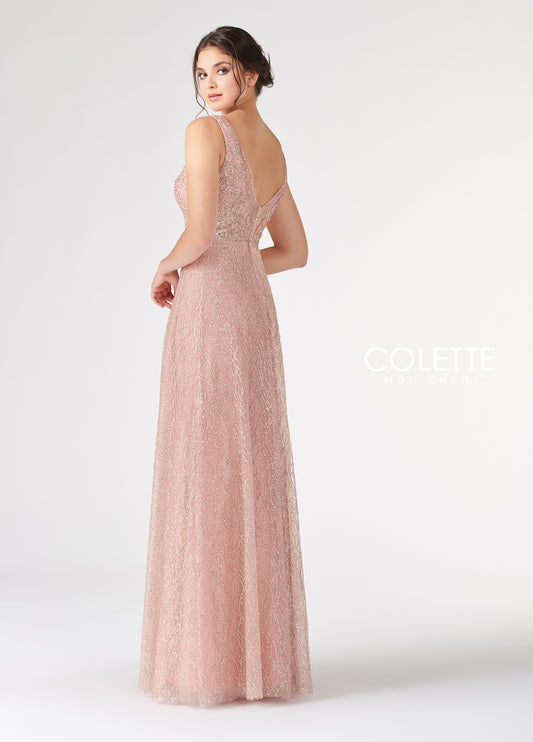 Rose Gold Sparkly Cracked Tulle Dress