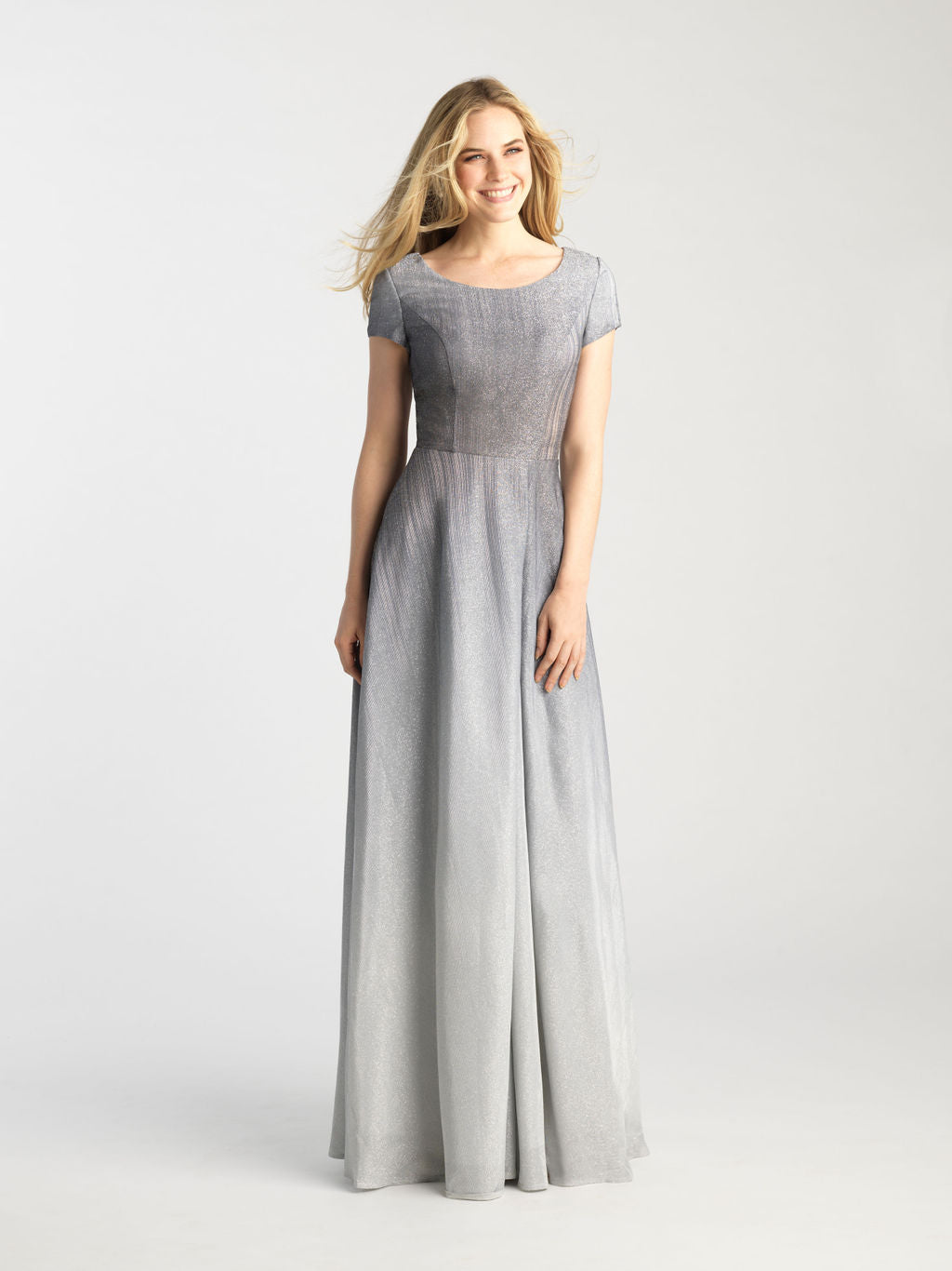 Silver and Gray Ombre A-Line Gown Petals And Promises Prom Silver and Gray Ombre A-Line Gown Petals And Promises Prom