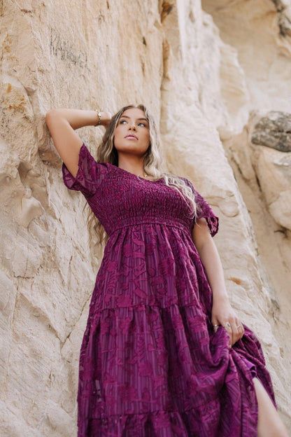 Tayla Dress in Maroon
