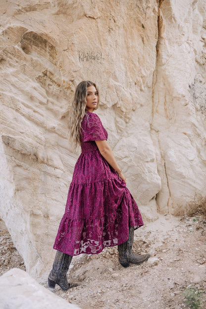 Tayla Dress in Maroon