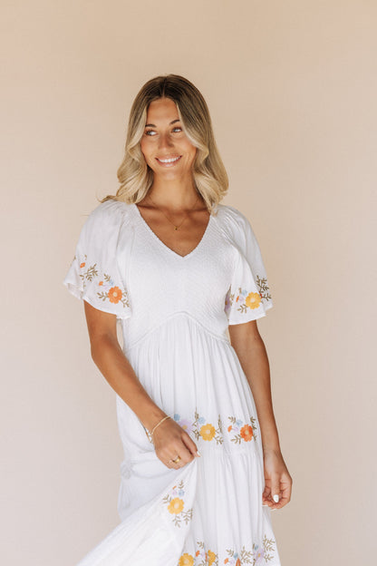 Sicily Embroidered Midi Dress