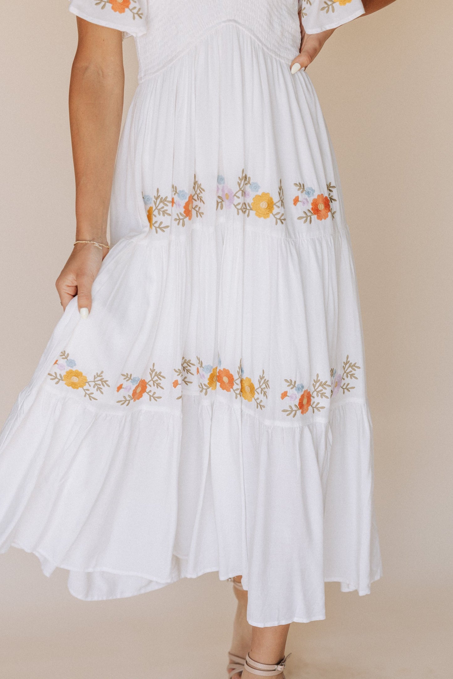 Sicily Embroidered Midi Dress
