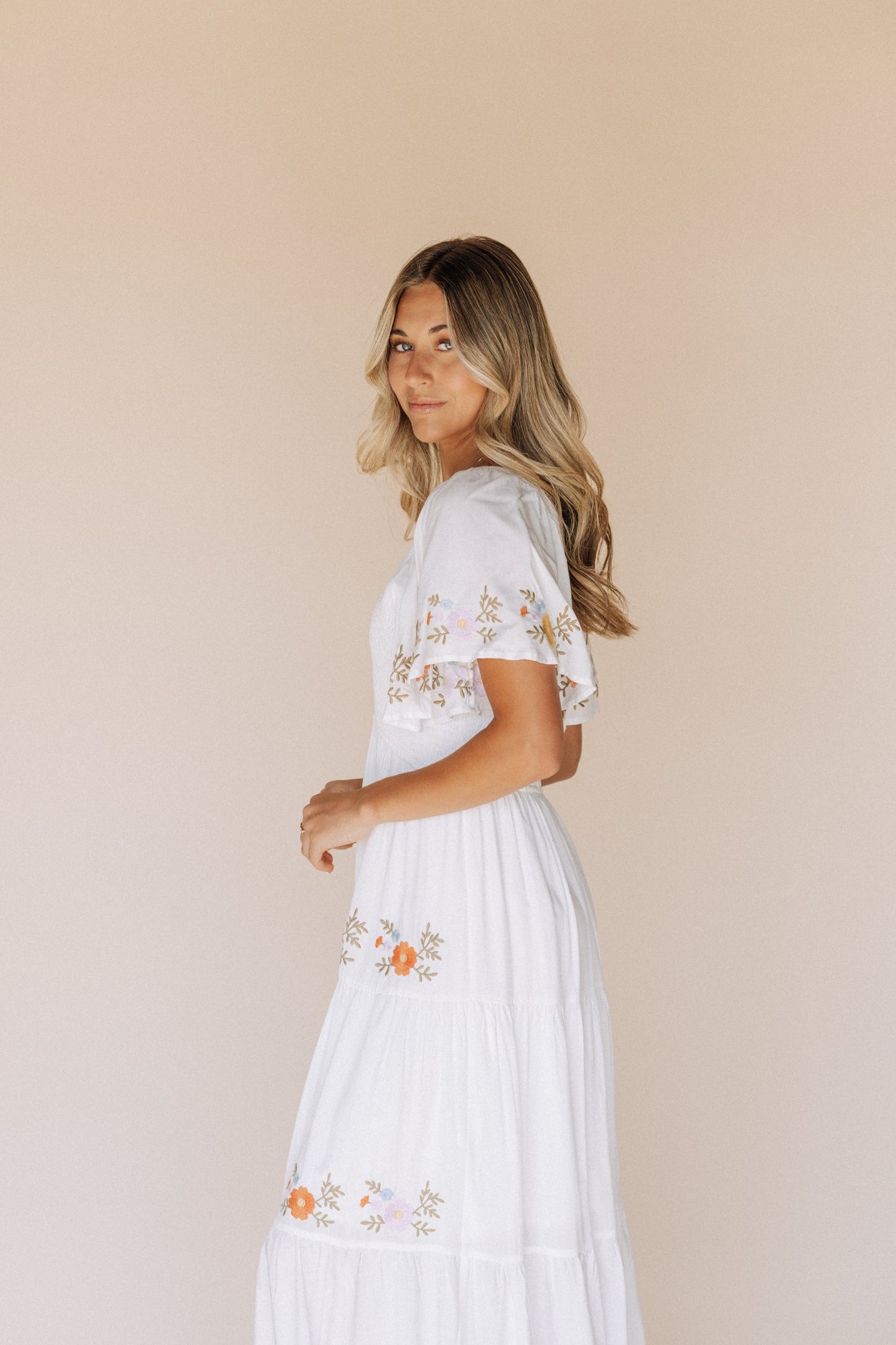 Sicily Embroidered Midi Dress