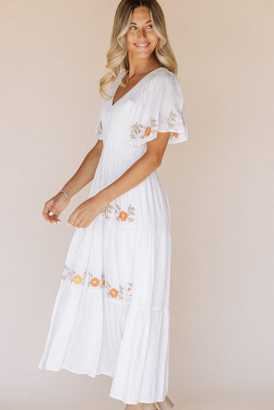 Sicily Embroidered Midi Dress