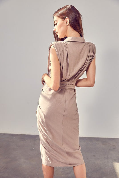 Button Front Tie Dress