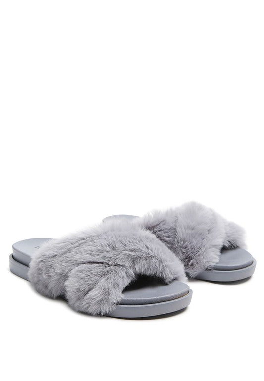 HOMEY FUR SLIP-ON FLATS