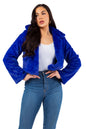 Royal Blue FAUX FUR TEDDY JACKET