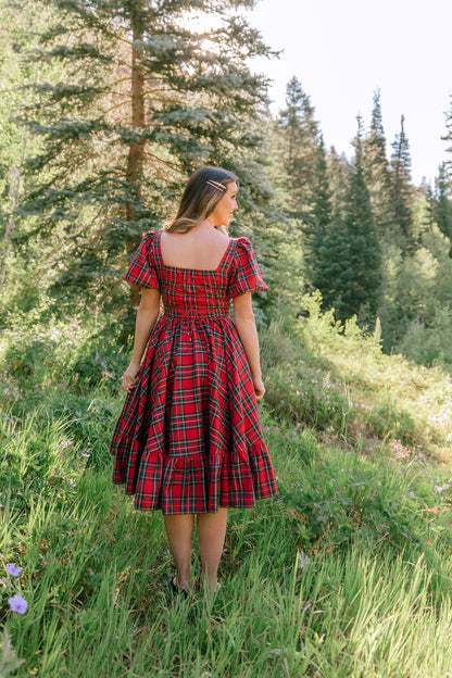 Novella Dress in Red Plaid