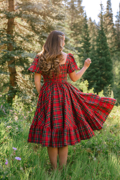 Novella Dress in Red Plaid