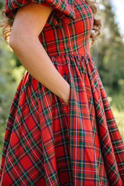 Novella Dress in Red Plaid