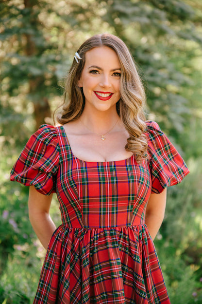 Novella Dress in Red Plaid
