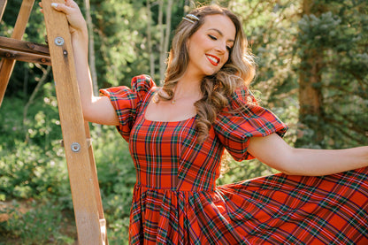 Novella Dress in Red Plaid