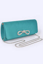 Rhinestone Bow Satin Clutch Bag