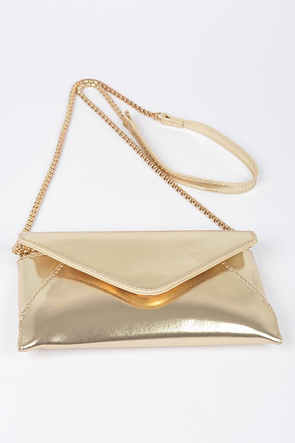 Convertible Metallic Envelope Clutch