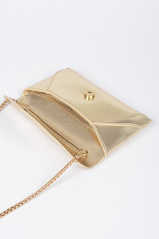 Convertible Metallic Envelope Clutch