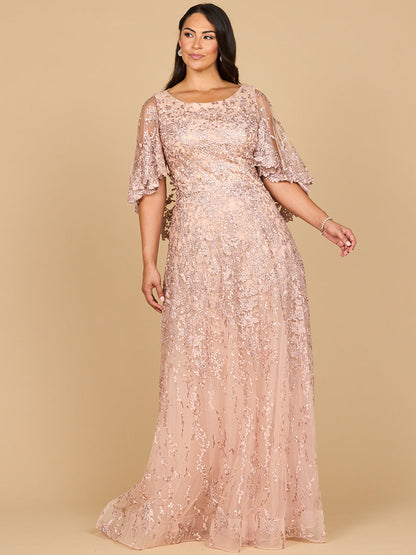 Cape Sleeve Modest Gown