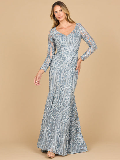 Mermaid, Long Sleeve Gown