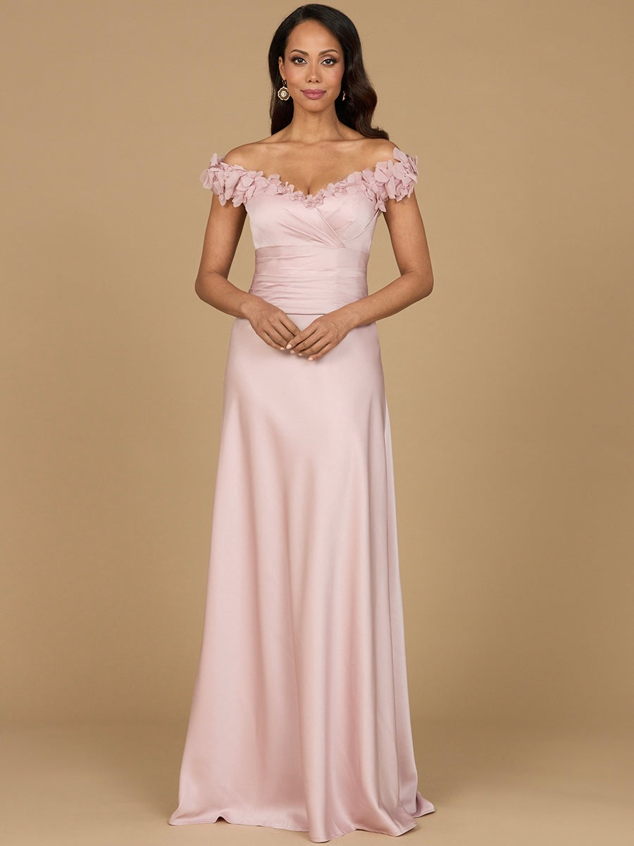 Off Shoulder Satin Gown