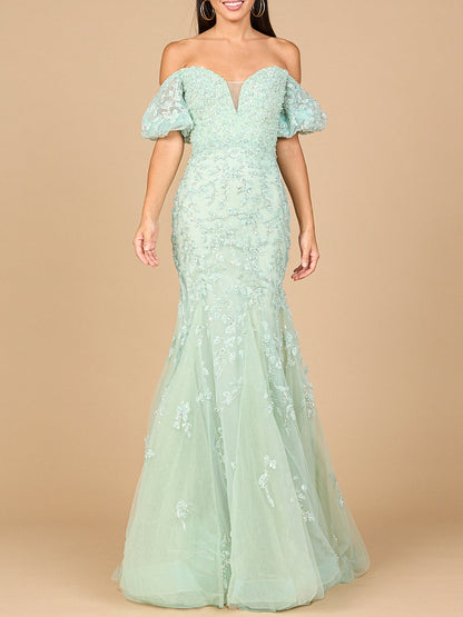Lace, Off Shoulder Mermaid Gown