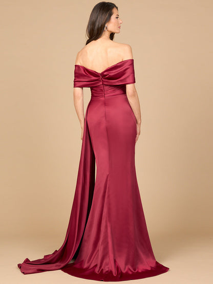Off Shoulder Satin Dress