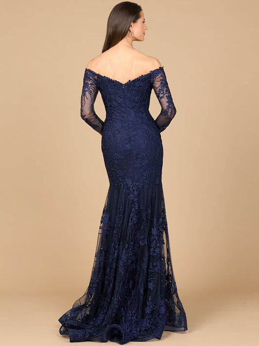 Off Shoulder Long Sleeve Mermaid Gown