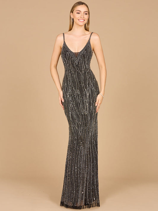 V-Neck Fitted Gown  - OUTLET