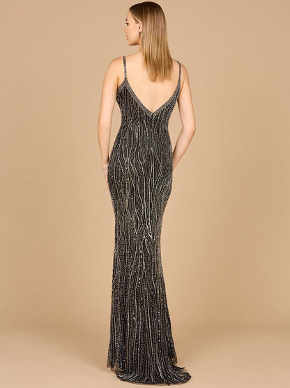 V-Neck Fitted Gown  - OUTLET