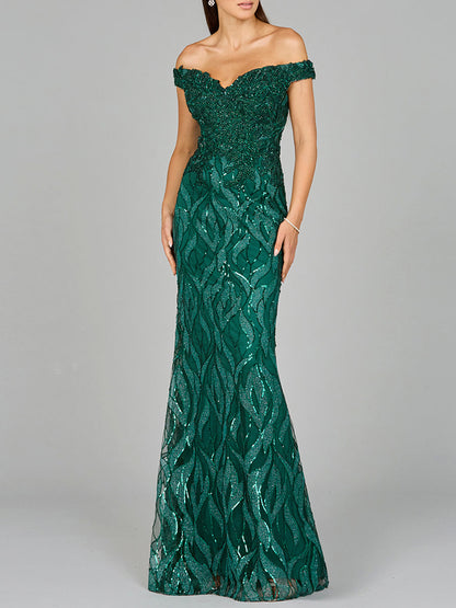 Off Shoulder, Mermaid Lace Gown