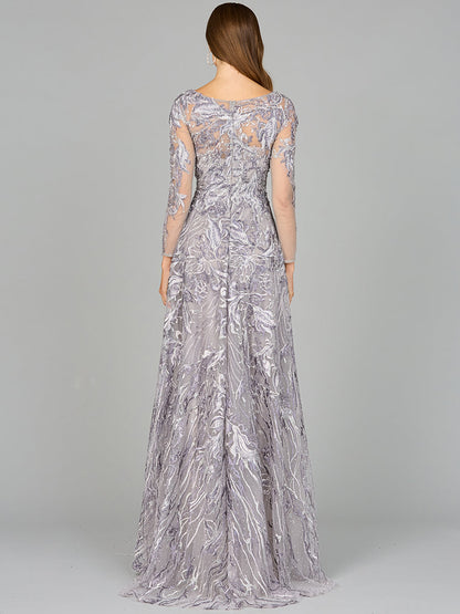 Long Sleeve Modest A-line Gown