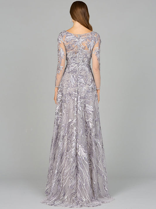 Long Sleeve Modest A-line Gown