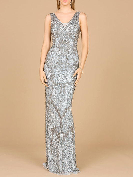 Cowl Back Classy Beaded Dress