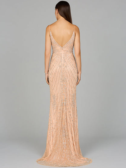 Spaghetti Strap Beaded Dress