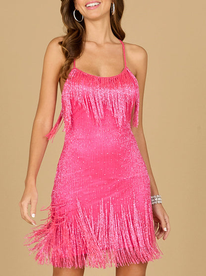 Spaghetti Strap Fringe Dress