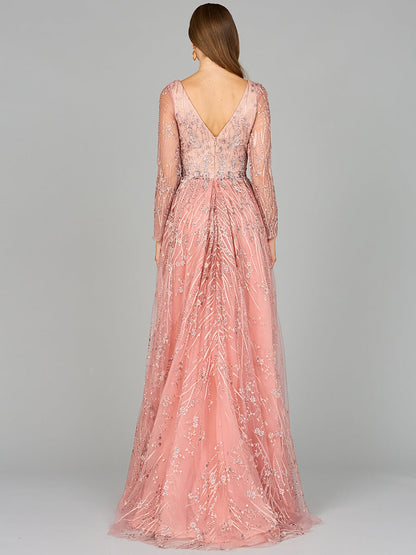 Elegant Overskirt Dress with Long Sleeves